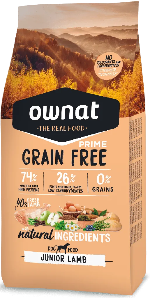 Ownat Dog Grain Free Prime Junior Lamb 12 kg