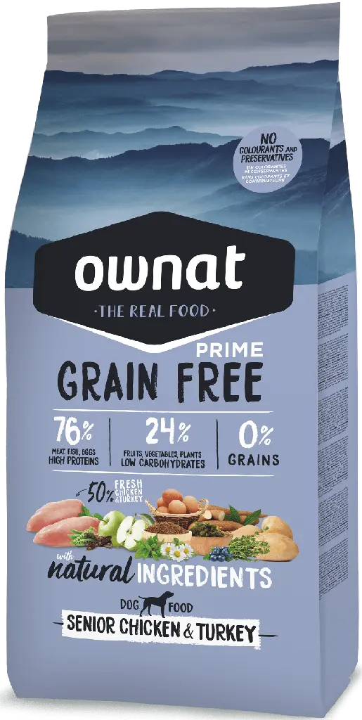 Ownat dog gf Prime senior chicken & turkey 12 kg