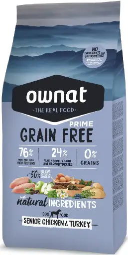 Ownat dog gf Prime senior chicken & turkey 12 kg